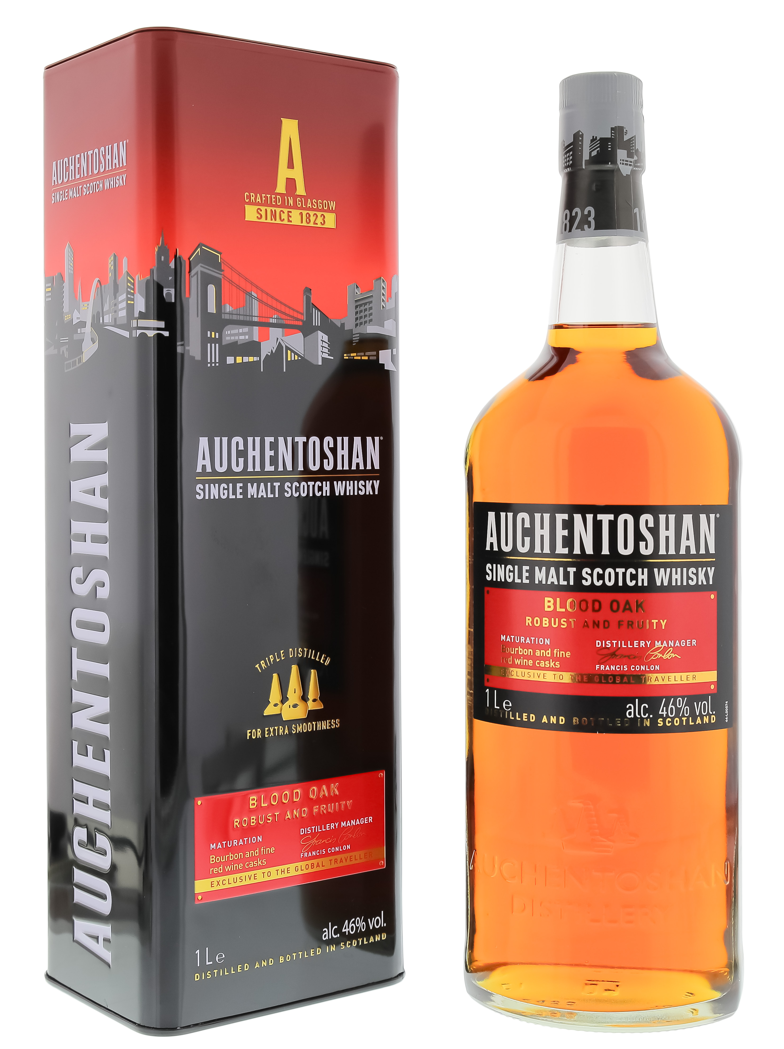 Auchentoshan Blood Oak Single Malt Scotch Whisky 1L 46%
