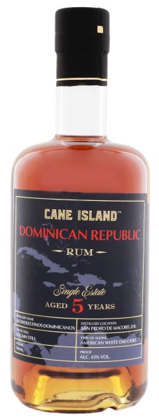 Cane Island Dominican Republic 5 Jahre Single Estate Rum 0,7L 43%