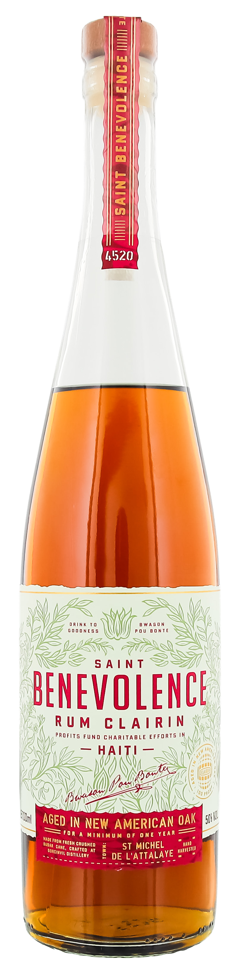 Saint Benevolence Clairin Aged in Oak Casks Rum 0,7L 50%