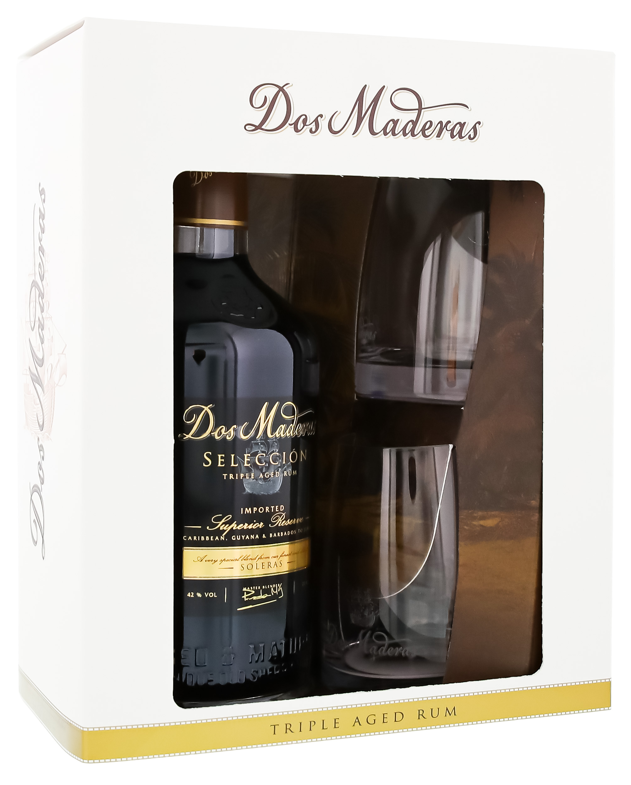 Dos Maderas Rum Seleccion Set mit 2 Gläser 0,7L 42%