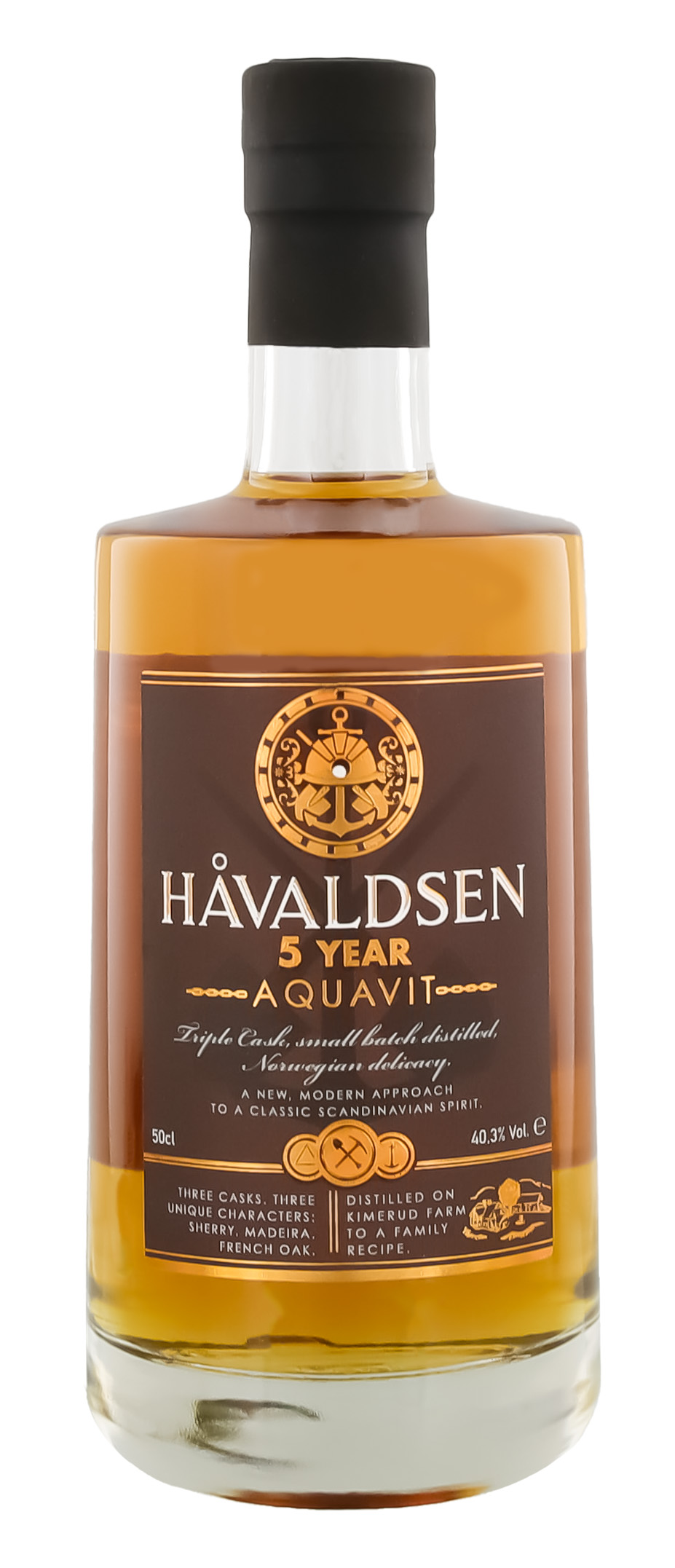 Haavaldsen Aquavit 5 Jahre Small Batch Triple Cask 0,5L 40,3%