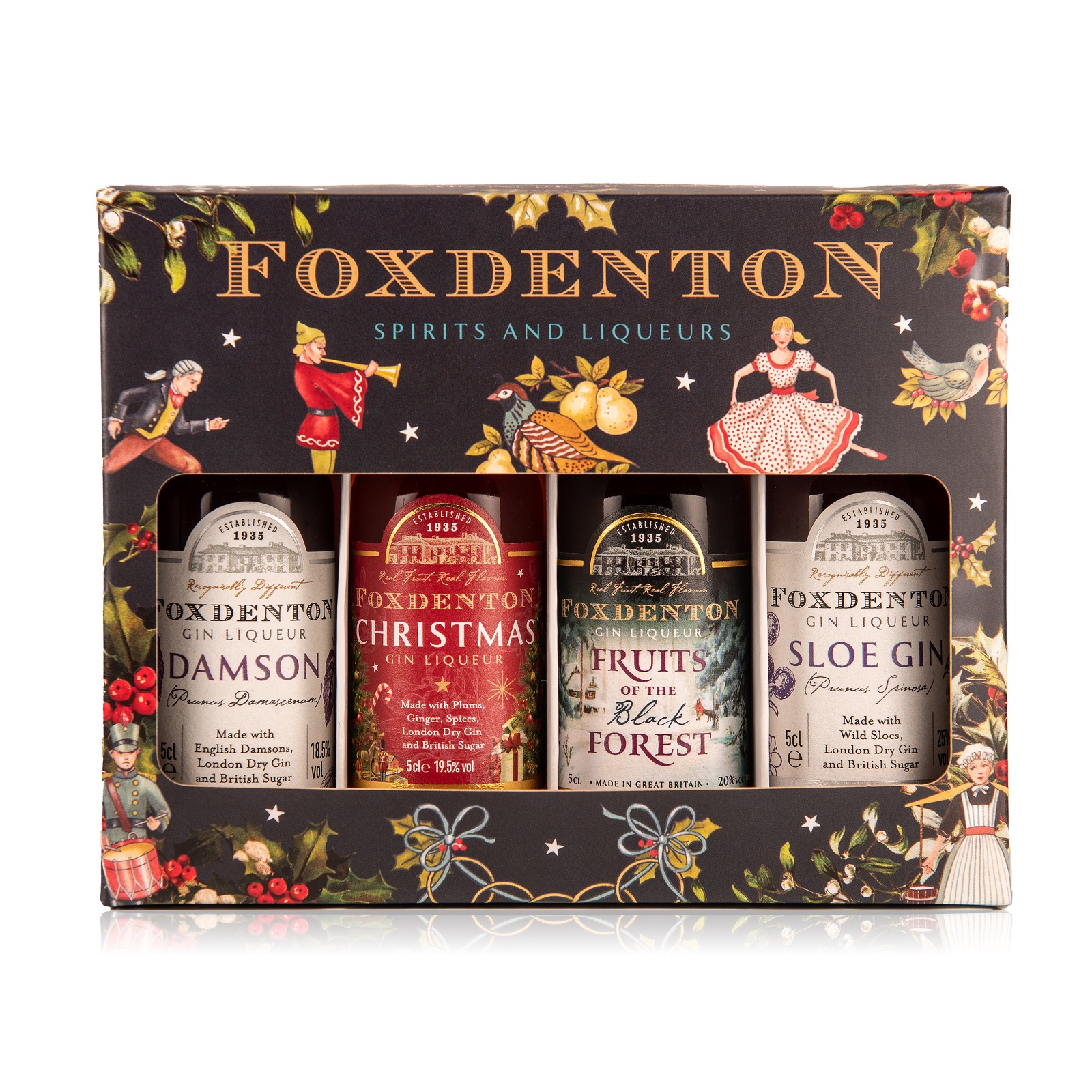 Foxdenton Gin Likör Geschenkset 4x0,05L- 0,2L 20,75%