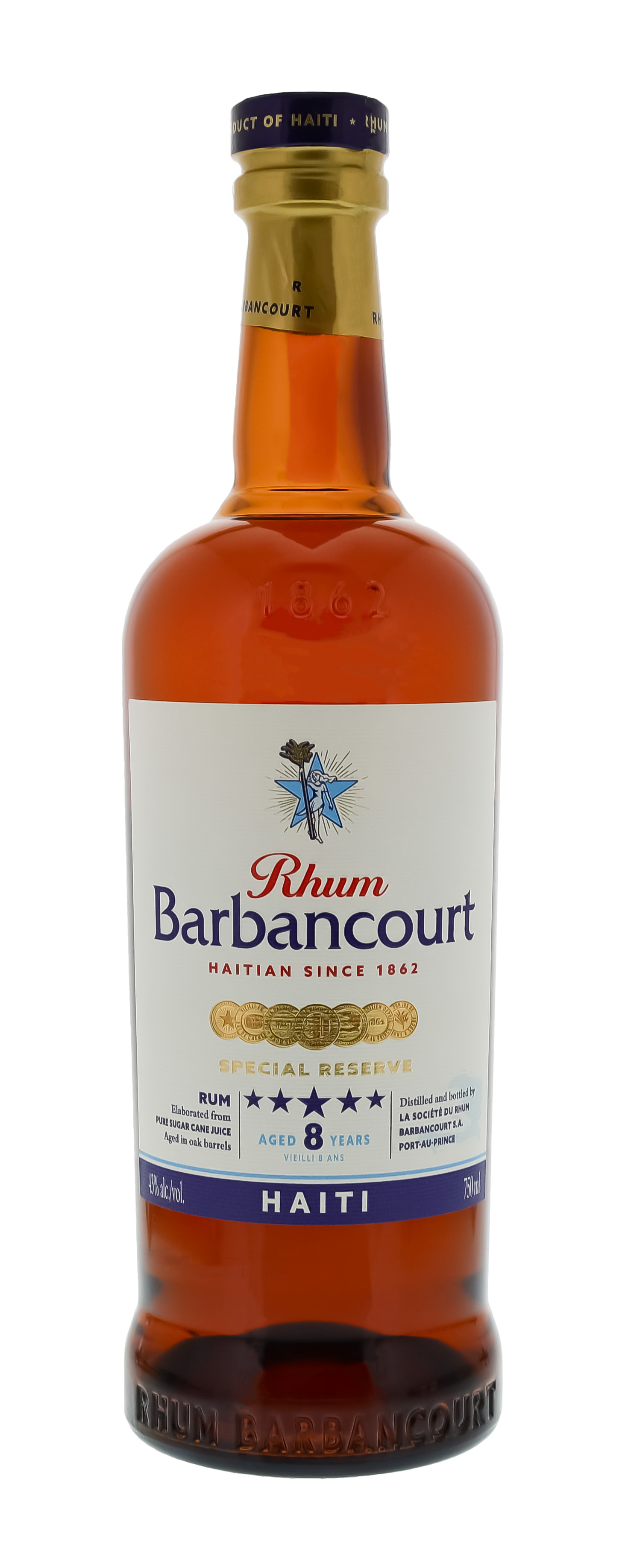 Barbancourt Rum 5 Star 8 Jahre, 0,7 L, 43%