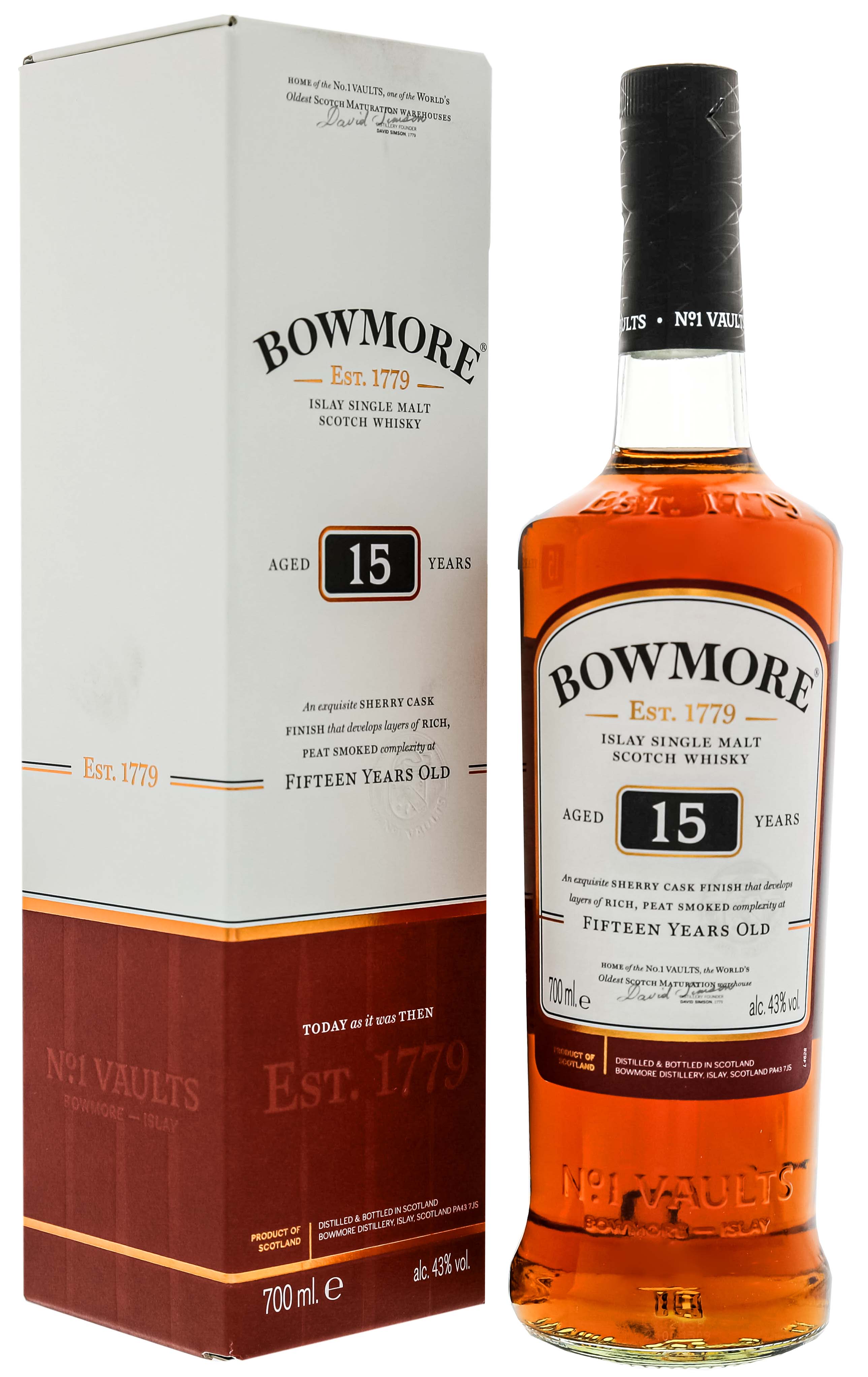 Bowmore 15 Jahre Islay Single Malt Scotch Whisky Sherry Cask Finish 0,7L 43%