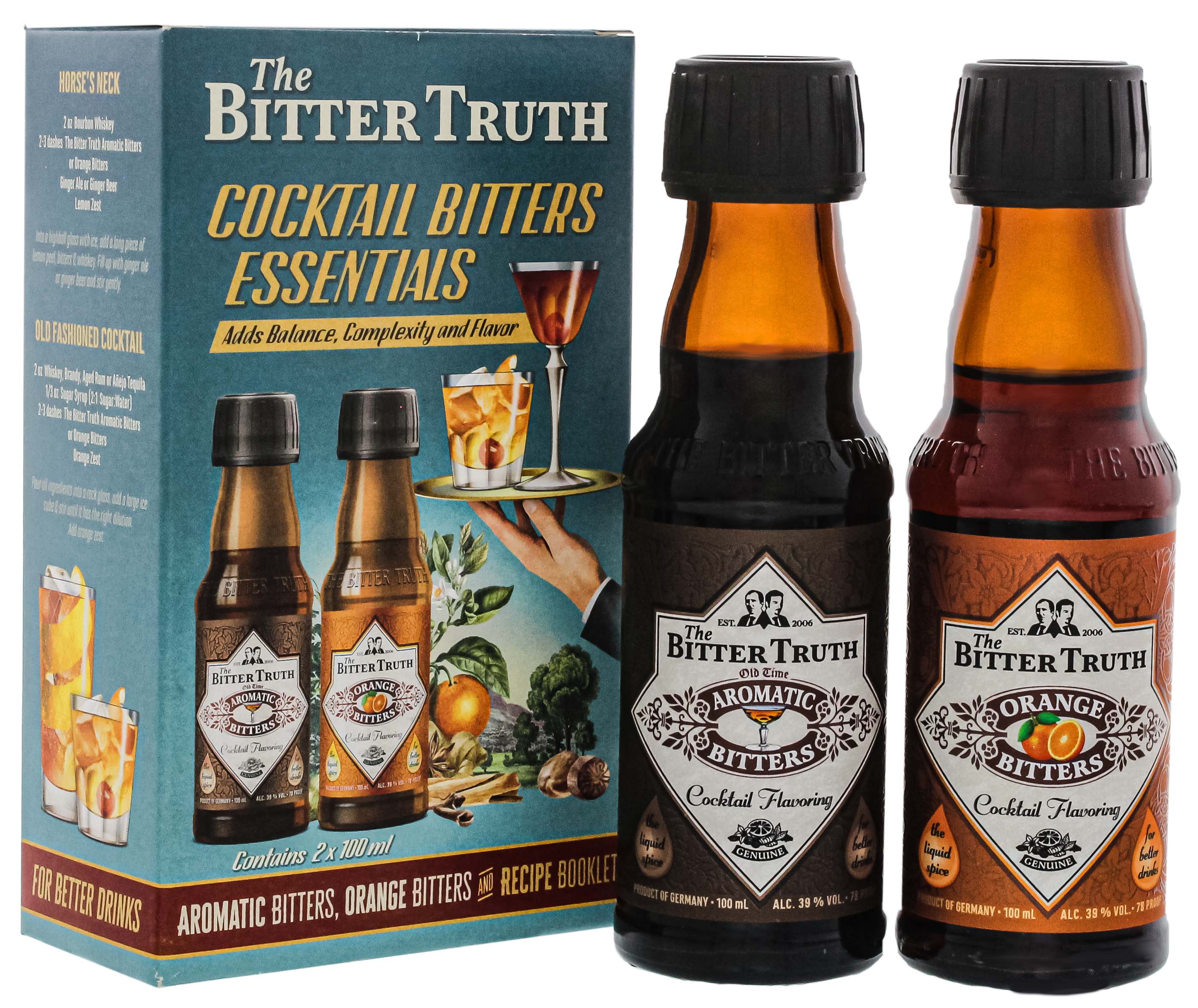The Bitter Truth Cocktail Bitters Essentials Set (Aromatic Bitters/Orange Bitters) 2x0,1L 39%