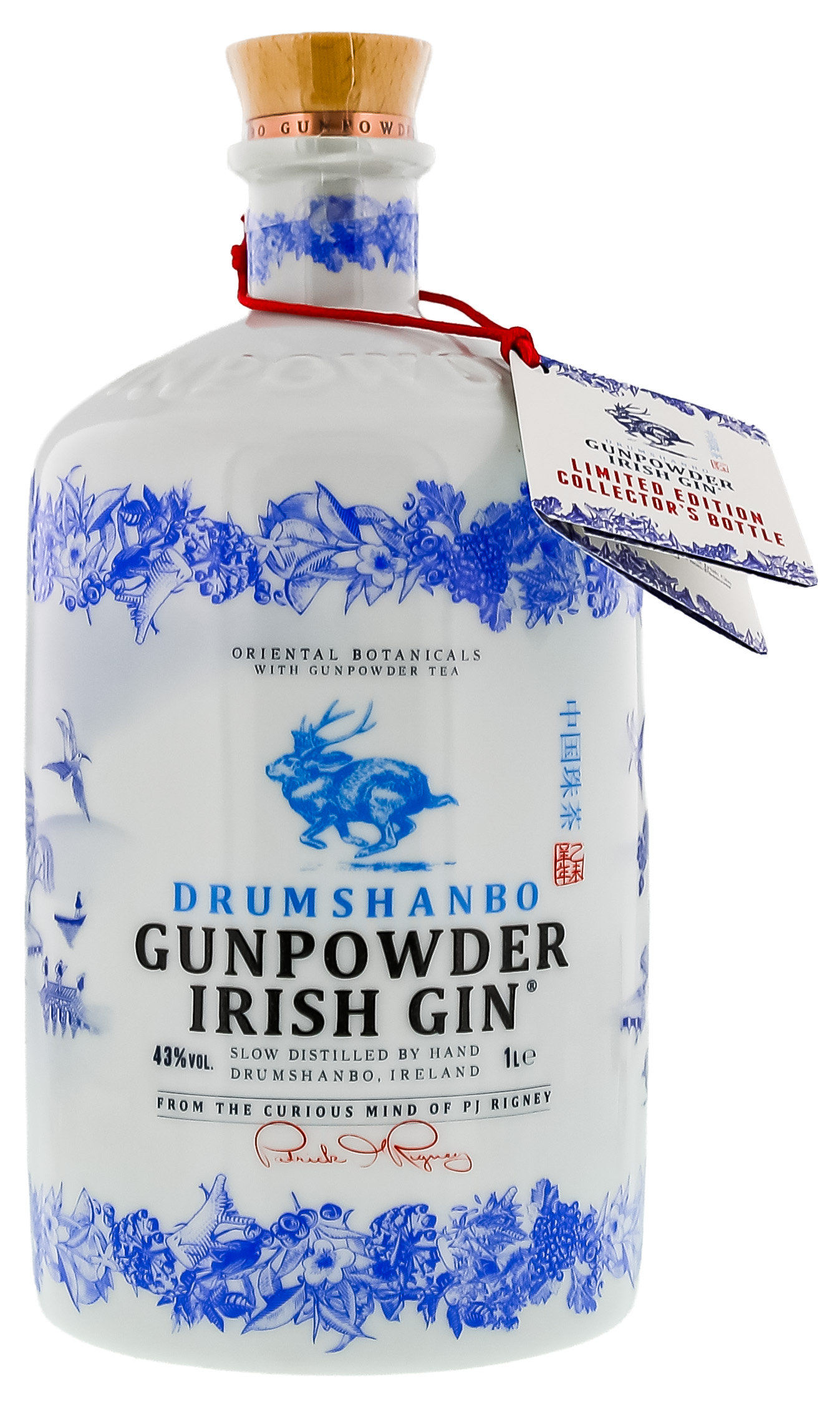 Drumshanbo Gunpowder Irish Gin Ceramic Bottle 1L 43%