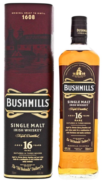 Bushmills 16 Jahre Triple Distilled Single Malt Irish Whiskey 0,7L 40%