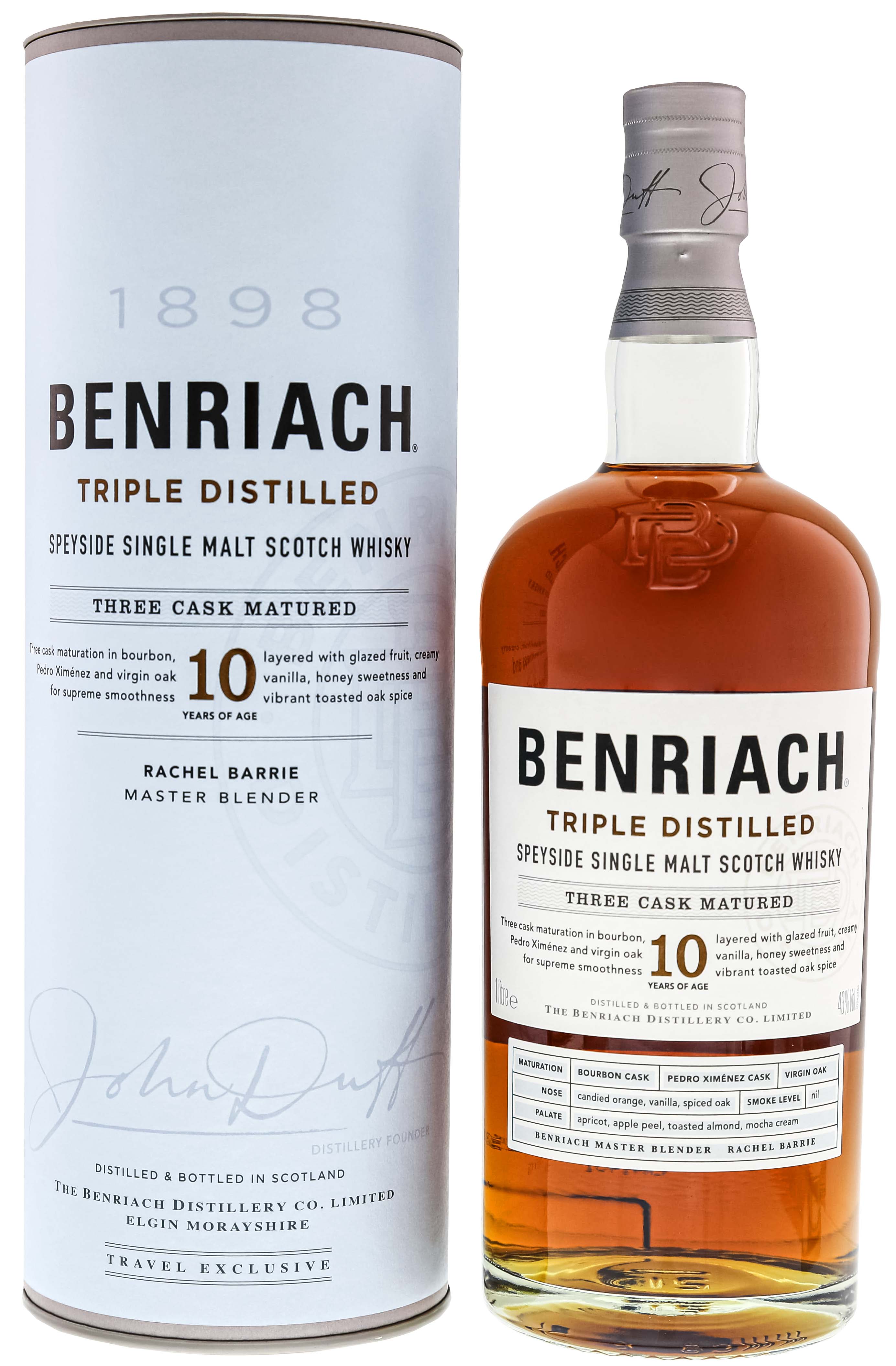 Benriach Triple Distilled 10 Jahre Single Malt Whisky 1L 43%