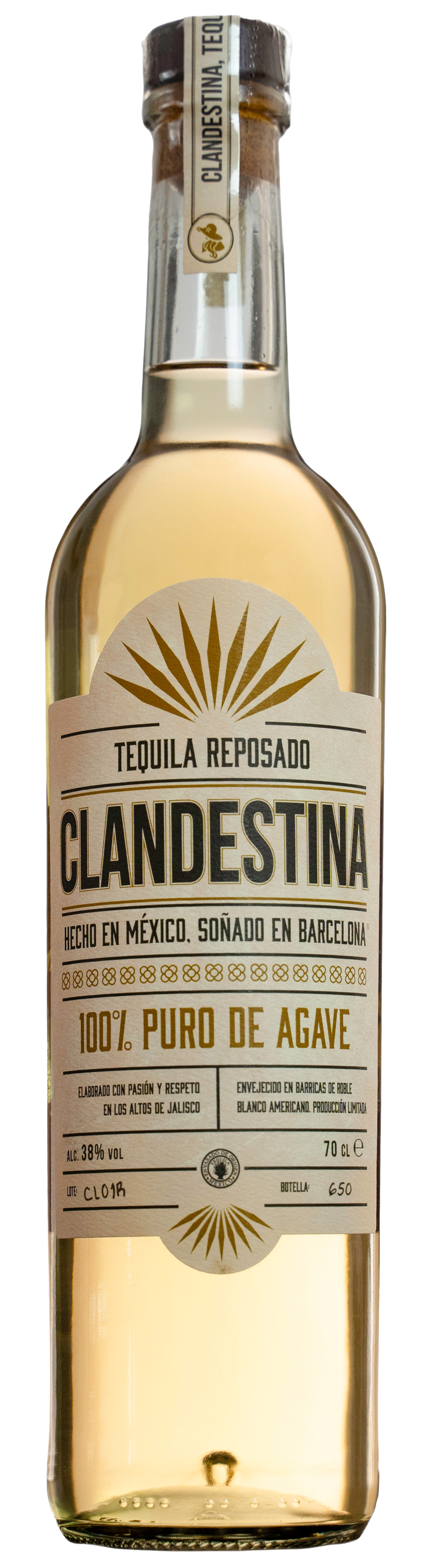 Clandestina Reposado Tequila 0,7L 38%