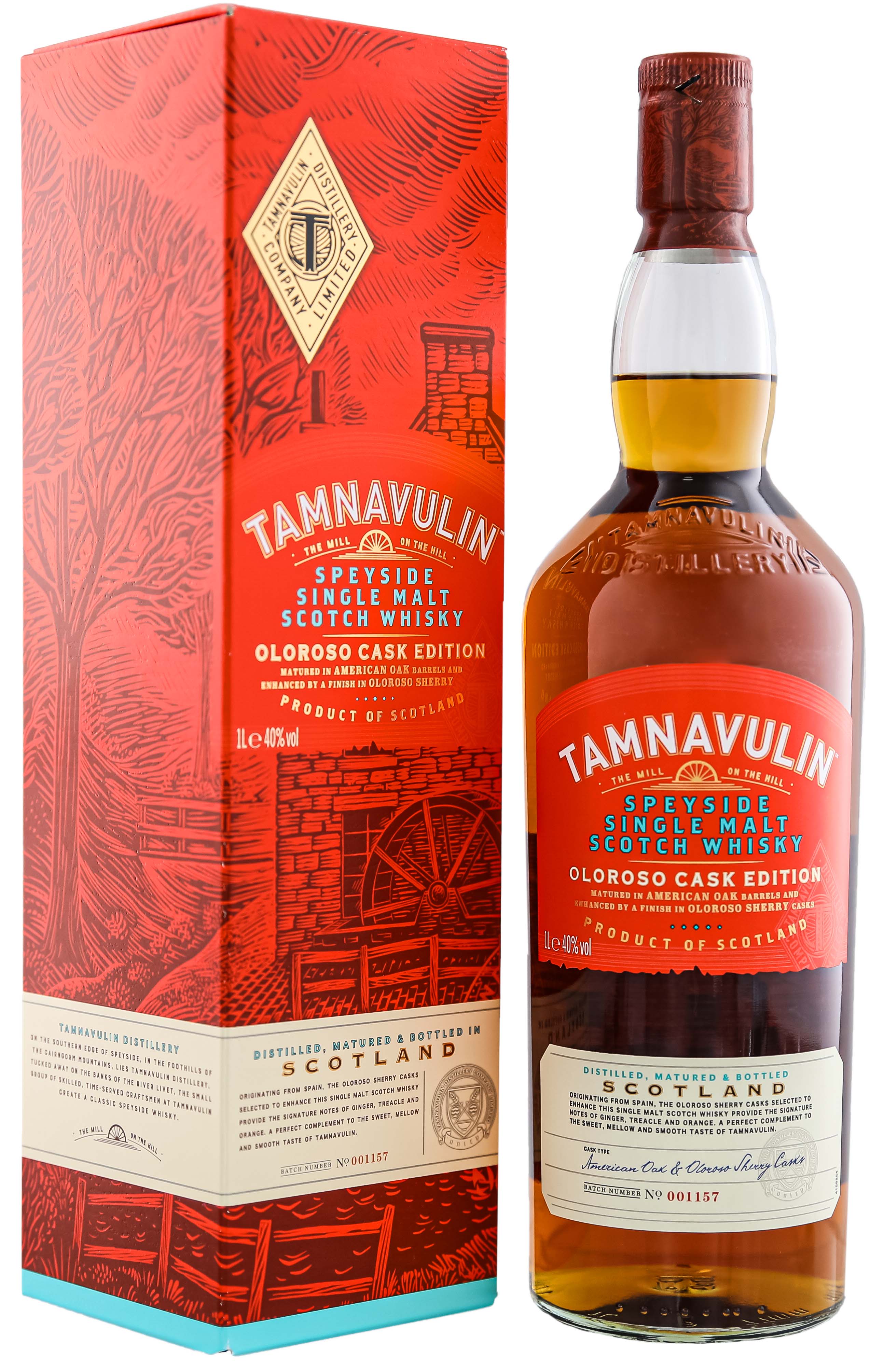 Tamnavulin Speyside Single Malt Whisky Oloroso Cask Finish 1L 40%