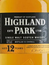 Highland Park Single Malt Scotch Whisky 12 Years Old Orkney Islands