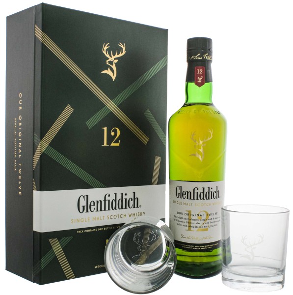 Glenfiddich Single Malt Whisky 12 Jahre 0,7L 40% Set mit 2 Gläser