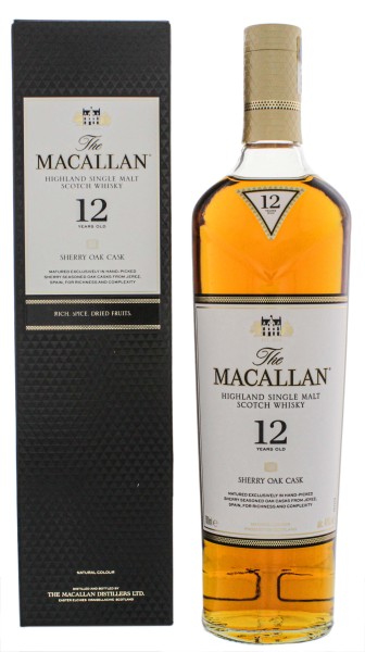 Macallan Single Malt Whisky Sherry Wood 12 Jahre, 0,7 L, 40%