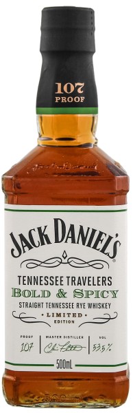 Jack Daniels Tennessee Travelers Rye Whiskey Bold and Spicy 0,5L 53,5%