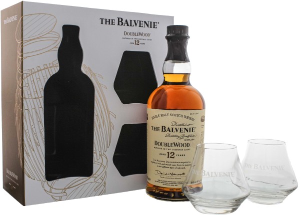 The Balvenie Single Malt Whisky 12 Jahre Doublewood 0,7L 40% Set inkl. 2 Gläser