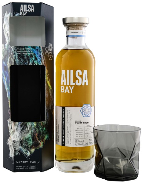 Ailsa Bay Sweet Smoke Release 1.2 Single Malt Whisky mit Glas 0,7L 48,9%