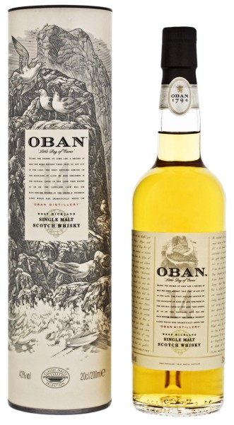 Oban Single Malt Whisky 14 Years Old, 0,2 L, 43%