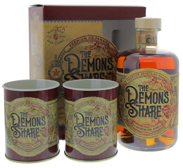 The Demons Share 6 Jahre Rum of Panama 0,7L 40% Set mit 2 Blechdosen
