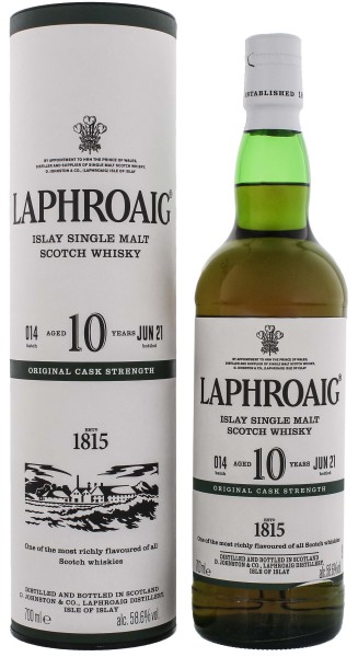Laphroaig Single Malt Whisky 10 Jahre Cask Strength Batch 14 0,7L 58,6%