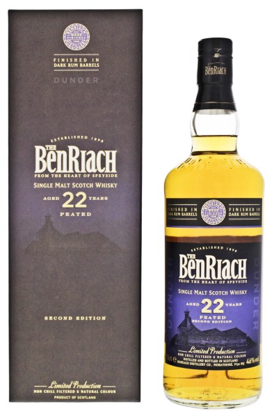 Benriach 22 Jahre Dunder Peated Rum Finish Whisky 0,7L 46%