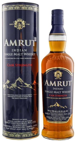 Amrut Single Malt Whisky Cask Strength, 0,7 L, 61,8%