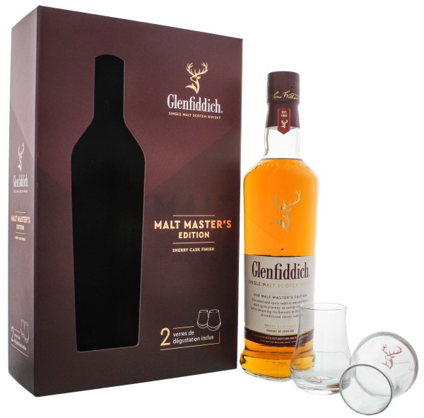 Glenfiddich Malt Whisky Masters Edition Sherry Cask Geschenkverpackung 2 Gläser 0,7L 43%