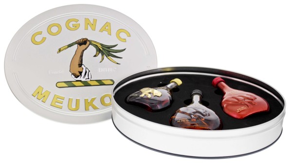 Meukow Cognac Geschenkset mit 3 Miniaturen (VS, VSOP u. XO) 3x0,05L 40%
