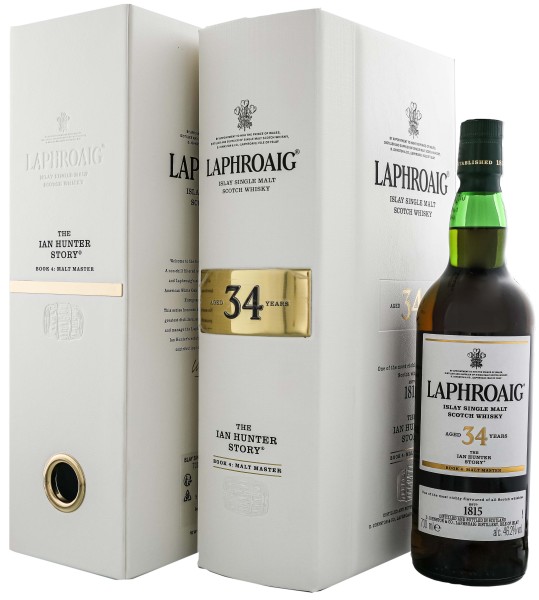 Laphroaig Single Malt Scotch Whisky 34 Jahre The Ian Hunter Story Book 4 Malt Master 0,7L 46,2%