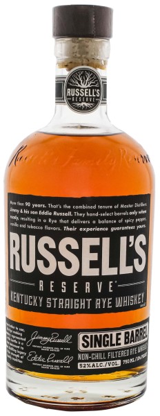 Russells Reserve Single Barrel Kentucky Straight Rye Whiskey 0,7L 52%