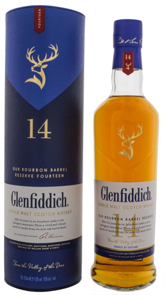 Glenfiddich 14 Jahre Bourbon Barrel Whisky 0,7L 43%