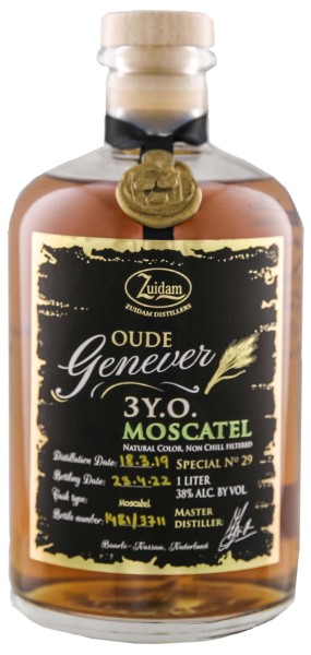 Zuidam Oude Genever 3 Jahre 2019/2022 Moscatel Finish 1,0L 38%