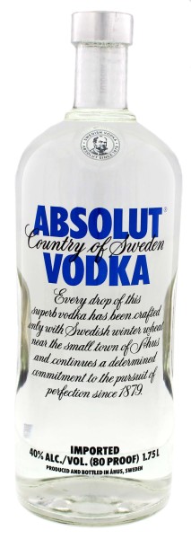 Absolut Vodka Blue 1,75L 40%
