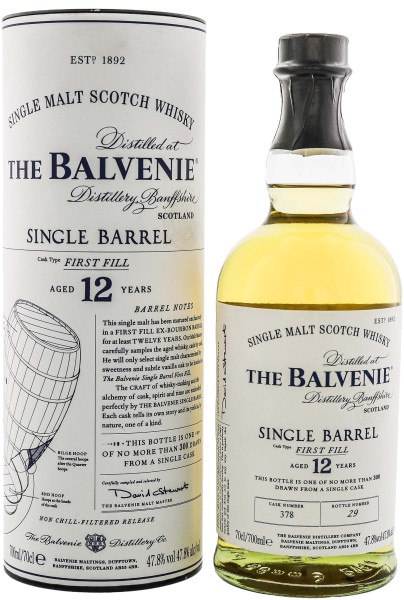 The Balvenie Single Barrel Single Malt Whisky 12 Jahre First Fill 0,7L 47,8%